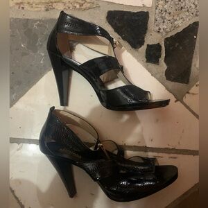 Michael Kors Black Patent Leather High Heel Sandals